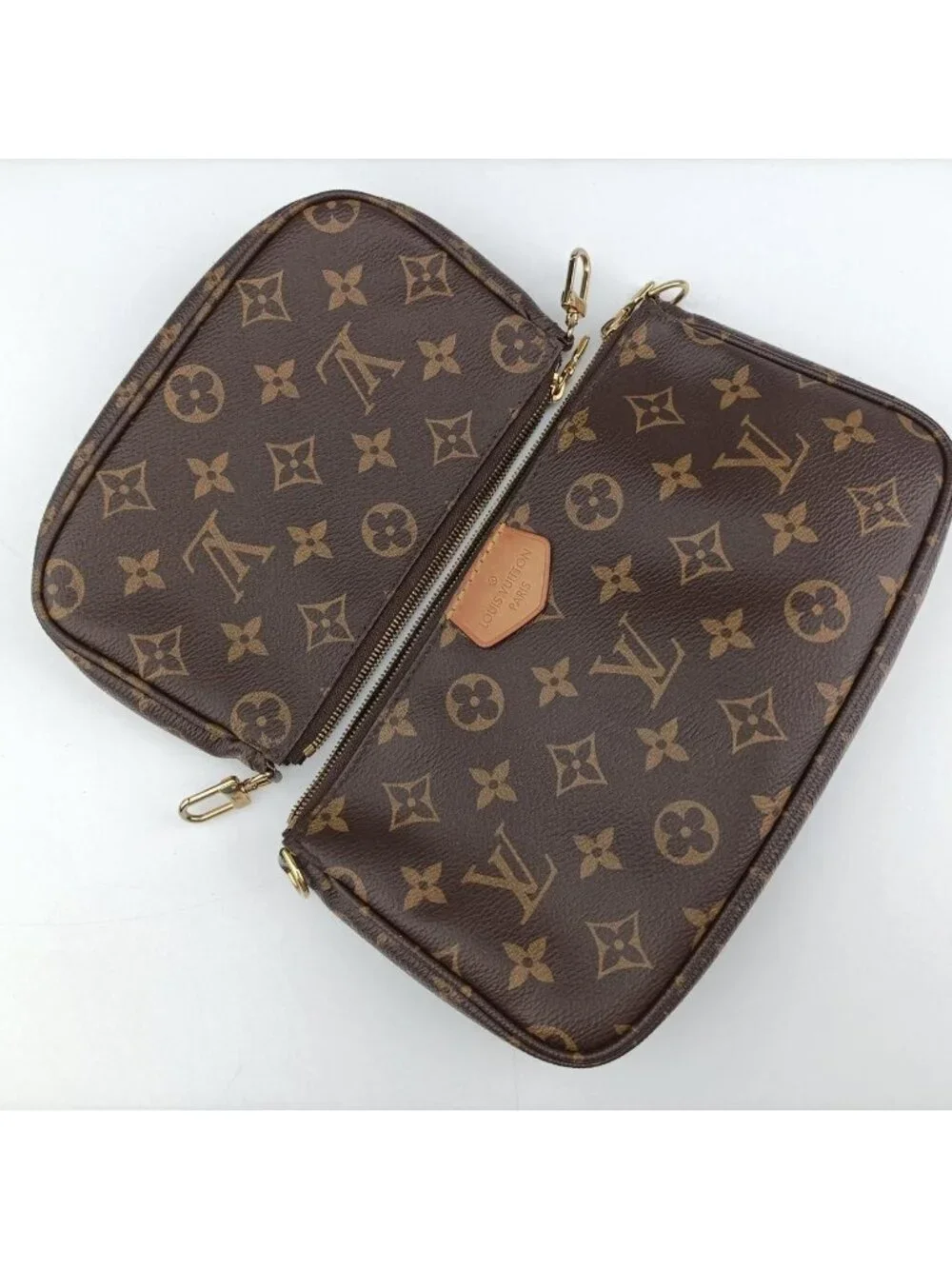 Louis Vuitton Multy Pochette Soir Monogram Brown Khaki Canvas